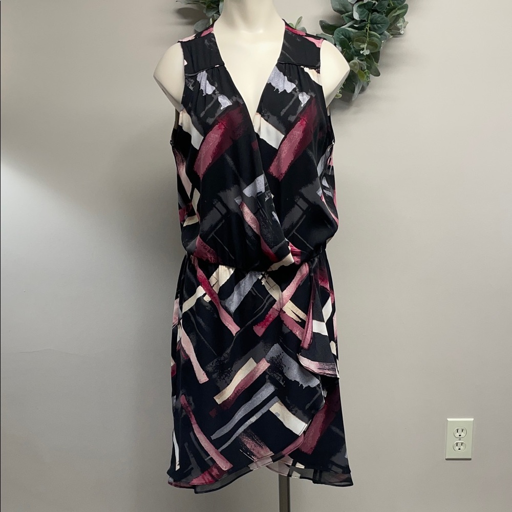NWOT White House Black Market Sleeveless Ruffle Faux Wrap Surplice Dress 10P